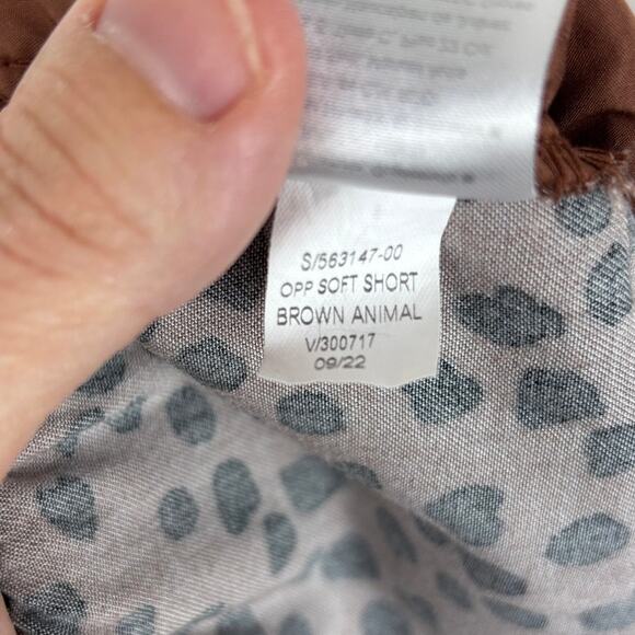 Old Navy High-Waisted Playa Shorts XL Brown Animal Print pull on pockets casual - Picture 7 of 7